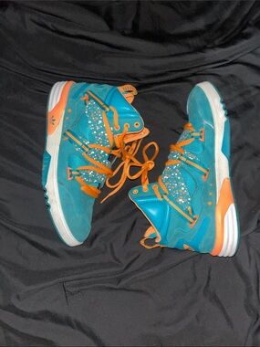 adidas Kids Teal and Orange High-Top Sneakers